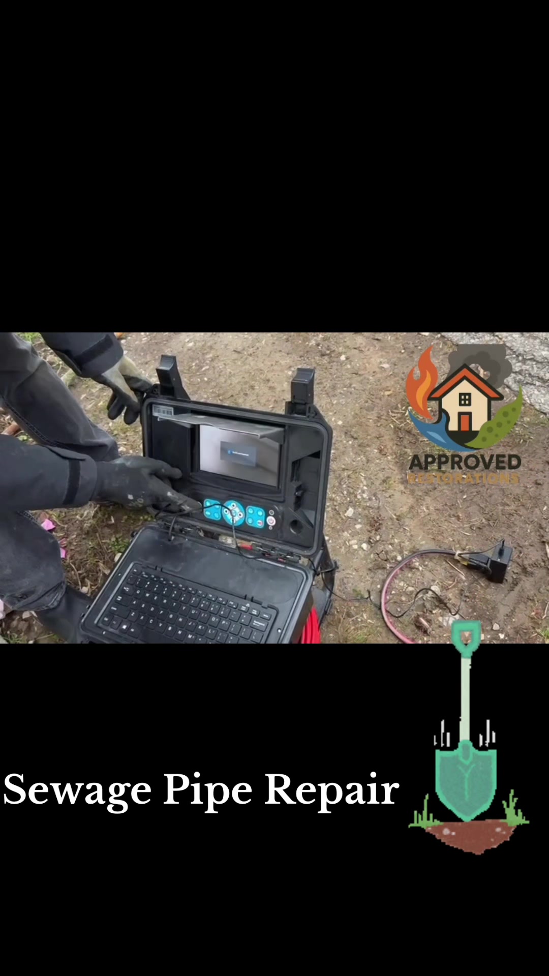 Our team used a camera to find the damaged buried sewage pipe, then dug it out and replaced the broken section to prevent further backups and damage to the home.
