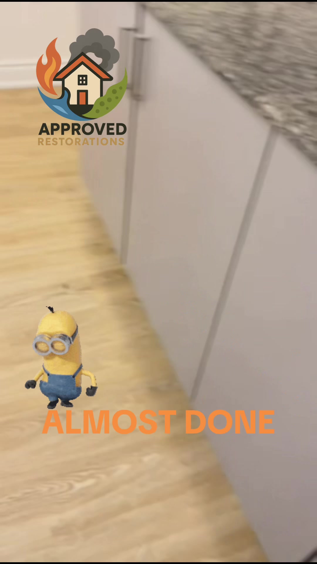 With this basement restoration project nearly complete, we're putting the finishing touches on fresh laminate flooring and new baseboards, leaving behind all evidence of the previous water damage.