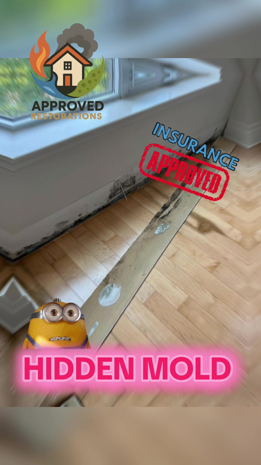 A slow, hidden leak from an upstairs A/C unit caused extensive water damage and mold growth inside the walls and under the flooring, so our team is now carefully removing all affected materials and running air movers to dry the space before reconstruction.