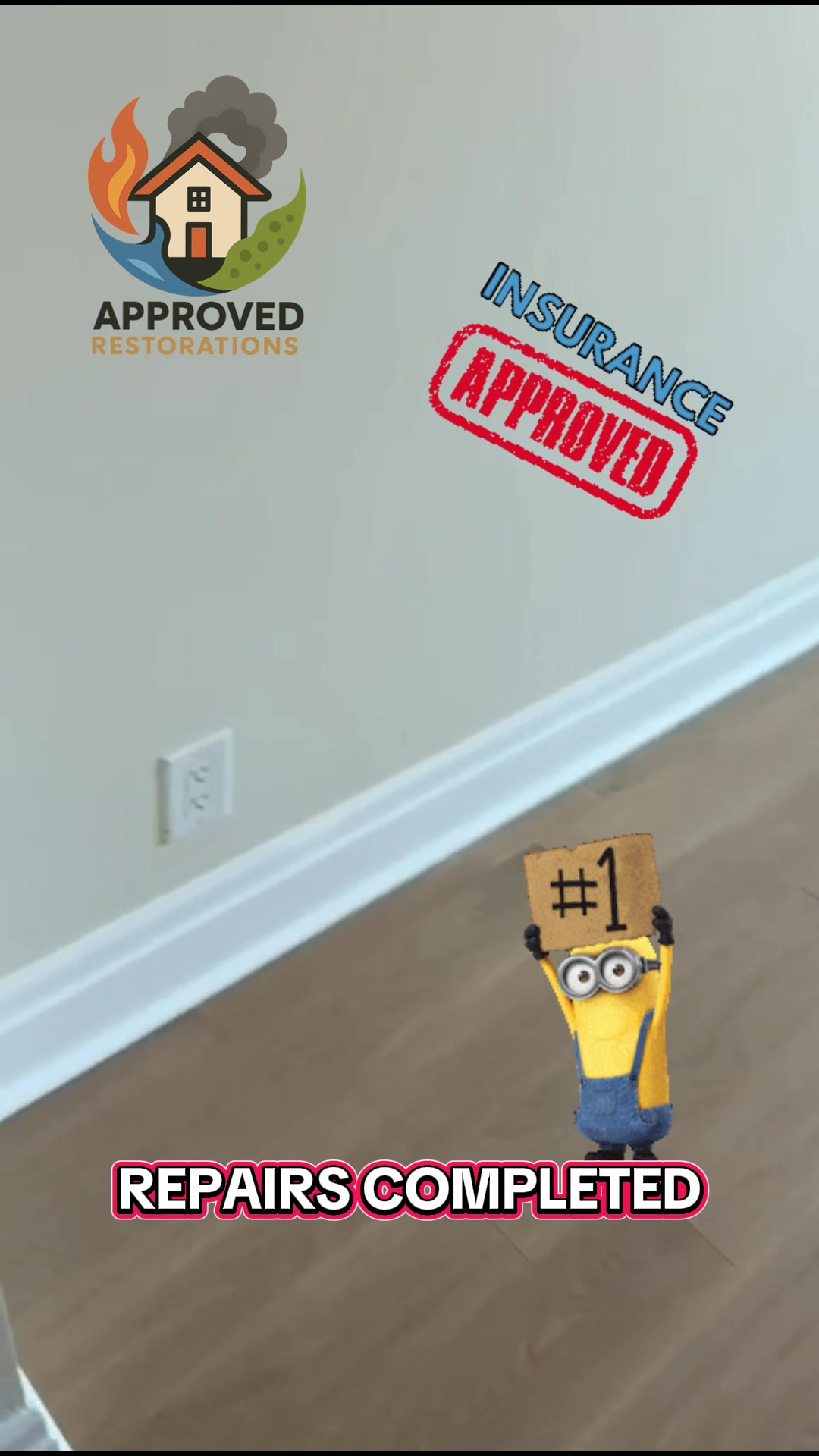 The condo's water and mold damage remediation is complete, and our team has fully reconstructed the affected areas, leaving the space fresh and clean with newly installed flooring and freshly painted walls.