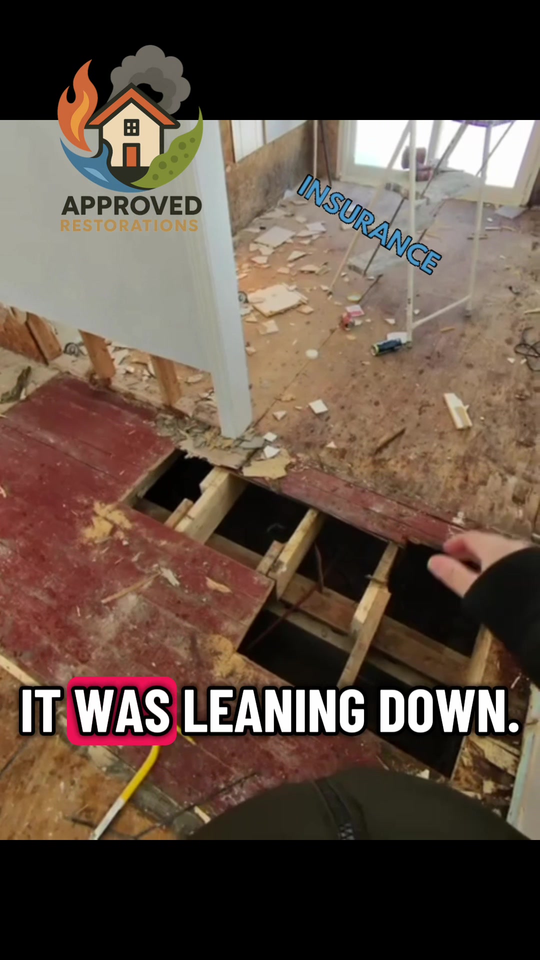 When we opened up the floor in this Pefferlaw home to find out why it was leaning down, we discovered shoddy subfloor work from a previous contractor who obviously lacked a tape measure, so our crew is now fixing the structural issues before we can rebuild.