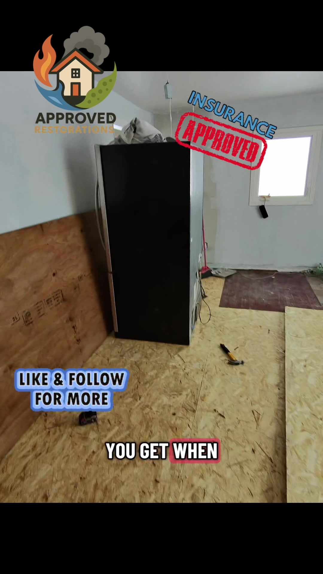 We're pushing forward on this rebuild by laying down a pressure-treated subfloor in the kitchen to prevent past moisture issues from returning, while our techs install fresh baseboard heaters to replace the ones stolen by former tenants and cut in a new exhaust fan to finally ventilate the bathroom.
