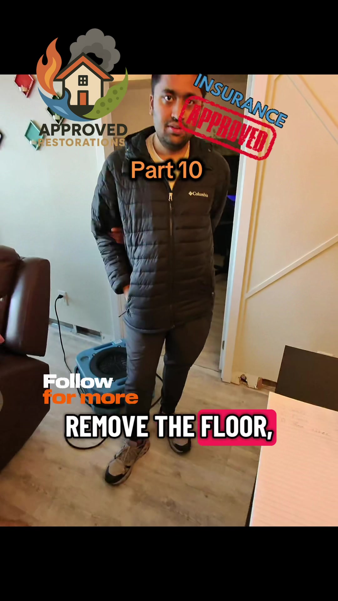 With air movers already running after a major flood in this Yorkdale condo, our team is walking the homeowners through the month-long insurance process, explaining how we will pull up the saturated standard-grade vinyl, dry the subfloor, and coordinate with the adjuster to secure a budget for a complete flooring rebuild.