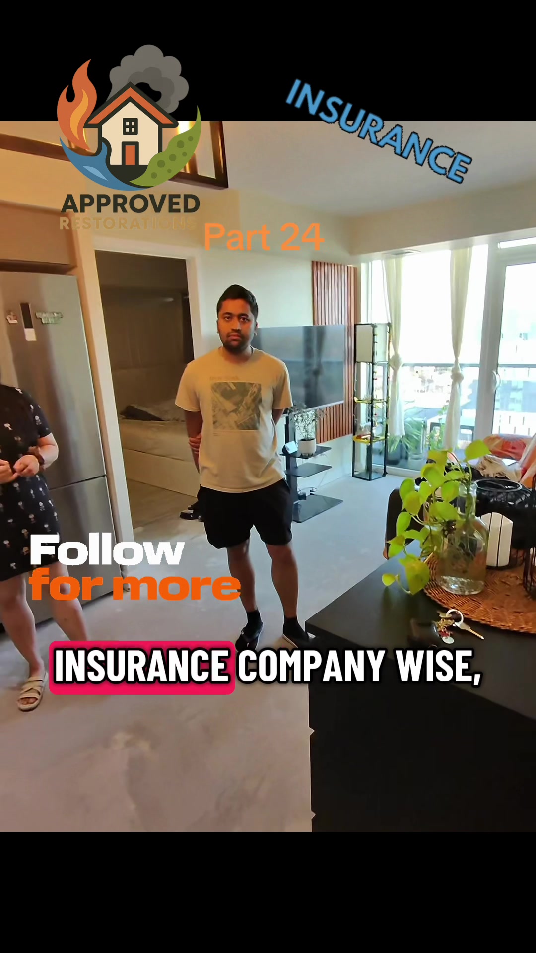After a major condo flood left this kitchen stripped to bare concrete, our team is walking the homeowners through the complex insurance process to guarantee their walls and floors are covered, helping them document damaged personal contents and addressing a broken dishwasher while our air movers finish drying the space.