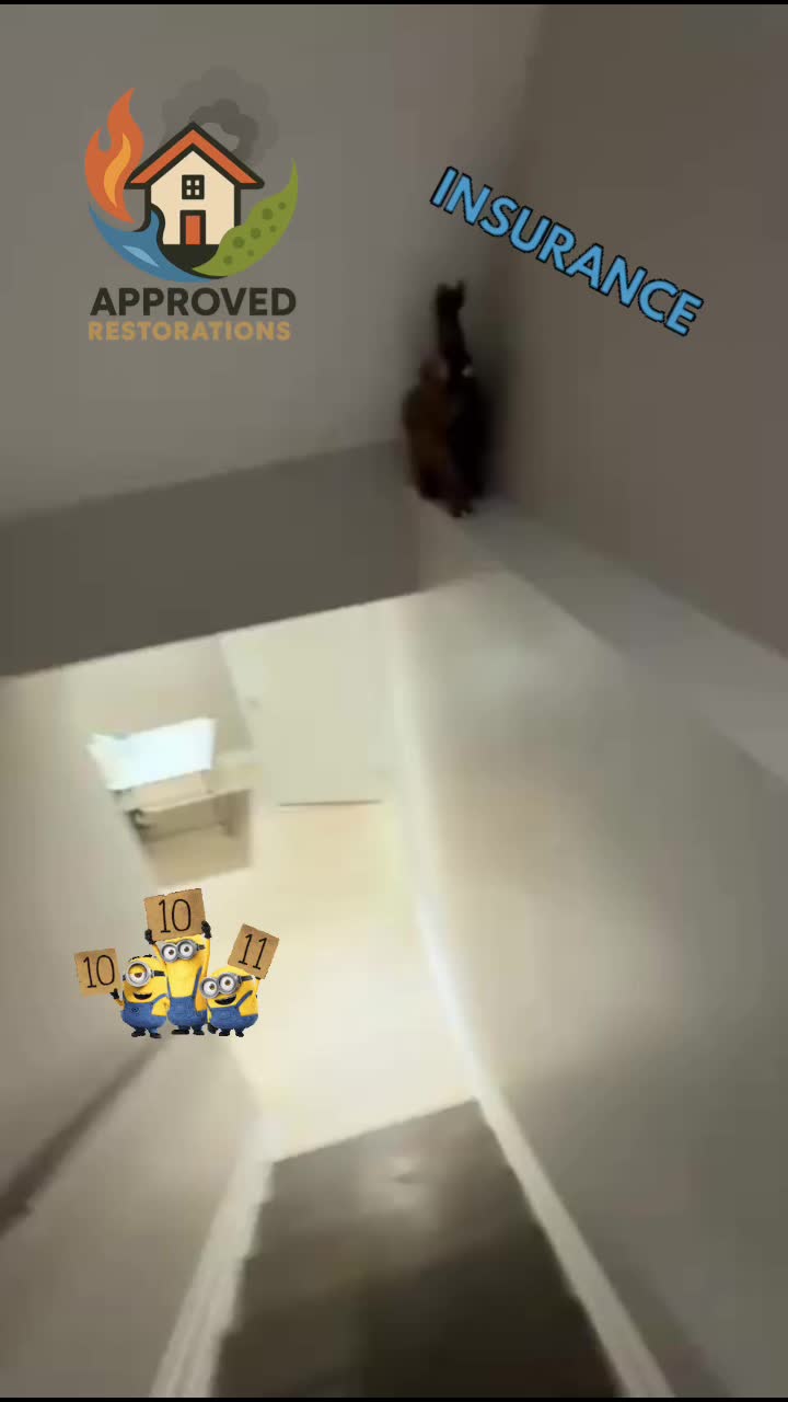 A hot water tank leak in this Vaughan home sent a steady drip down the wall, so our team is now peeling back the drywall to expose the full extent of the water damage before we begin drying and rebuilding.
