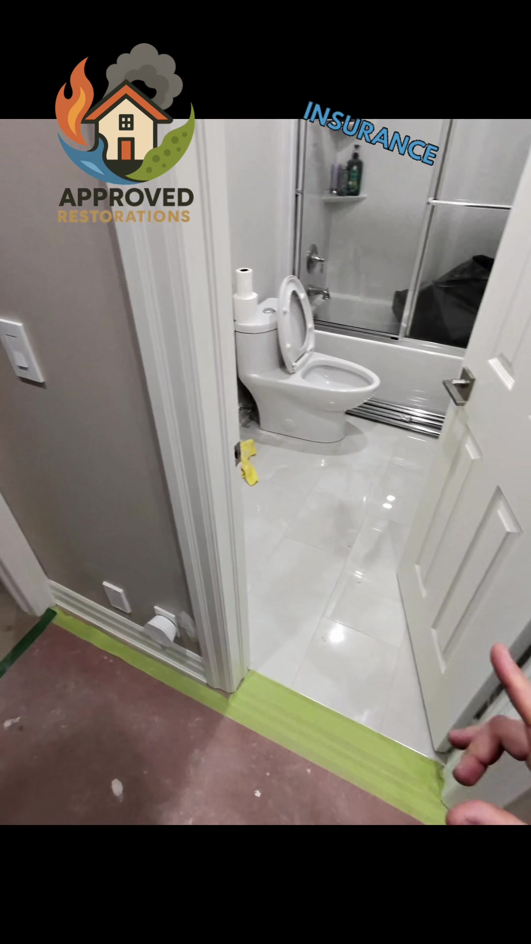 During a second-floor water damage rebuild in Vaughan, the homeowner asked us to swap an unused hot tub for a larger walk-in closet, so our crew moved the dividing wall, laid down fresh hardwood, and mudded the new drywall seams before outfitting the adjacent bathroom with brand-new tile, a modern vanity, and a new toilet.