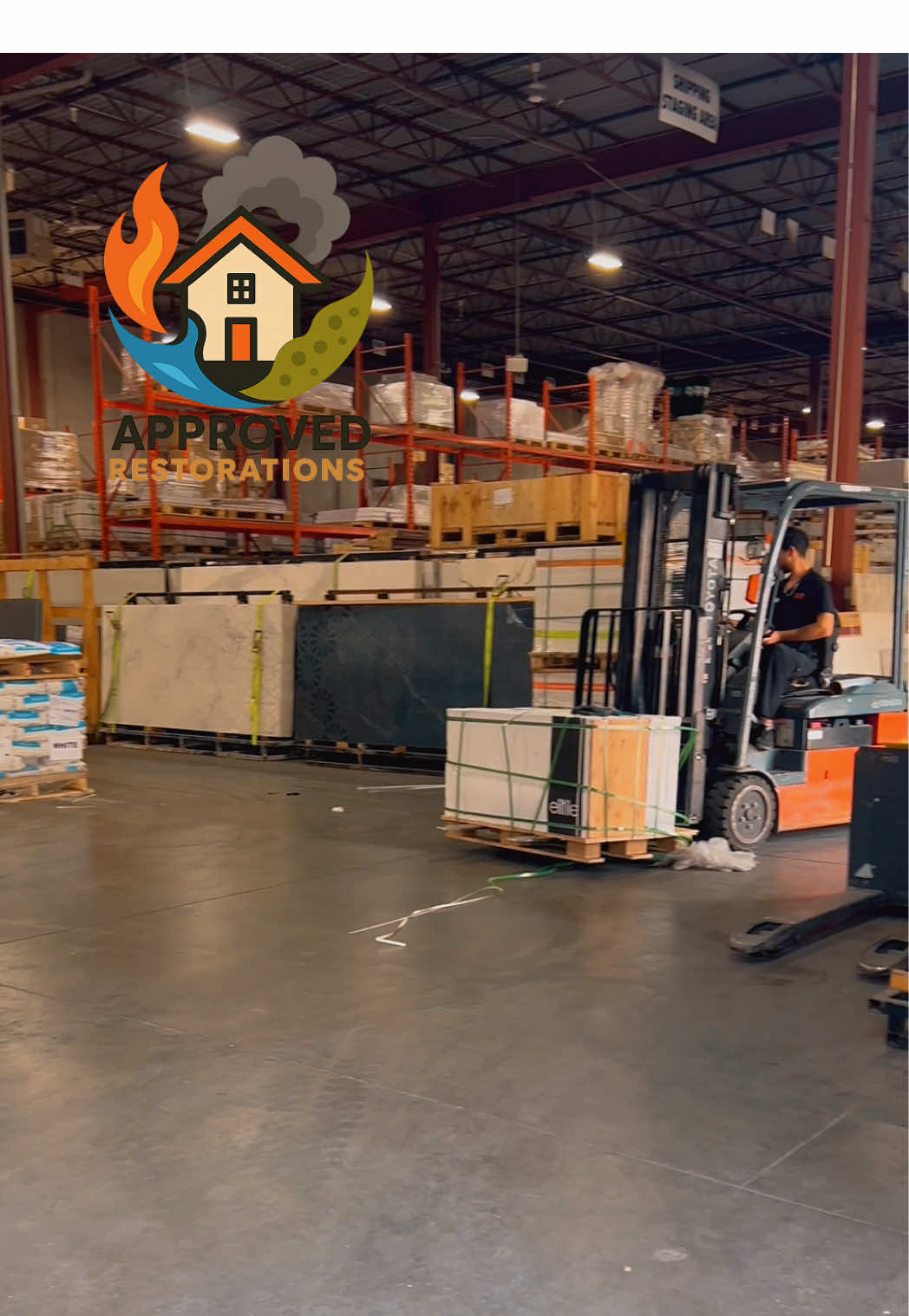 Kicking off an upper-floor renovation in a Newmarket home, our team loads fresh pallets of large-format tile at the warehouse before heading straight to the site to rebuild the bathroom, carefully locking the new marble-patterned floor and shower surround into place with leveling clips for a flawless finish.