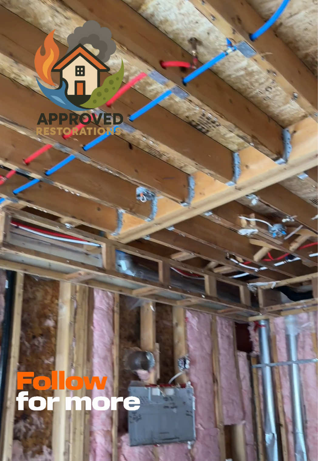 A high-pressure pipe failure caused a severe water loss in this Richmond Hill home, so our crew stripped the entire basement down to the bare concrete and studs, and now we're running heavy-duty air movers, spraying the exposed framing, and ripping out the last of the saturated stair carpet to get the structure completely dry.