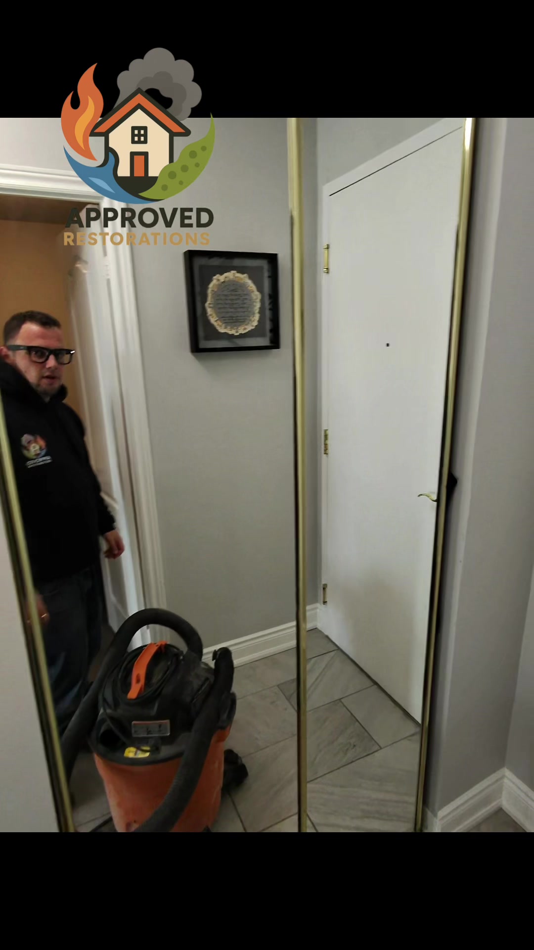 A leaking shower supply line flooded this Vaughan condo, so our crew wrapped up the emergency remediation by ripping out the saturated flooring and making flood cuts to expose the metal studs, and with the space now clean and the vanity temporarily reset, we are just pending insurance approval to replace the floors throughout the entire unit and launch the full rebuild.