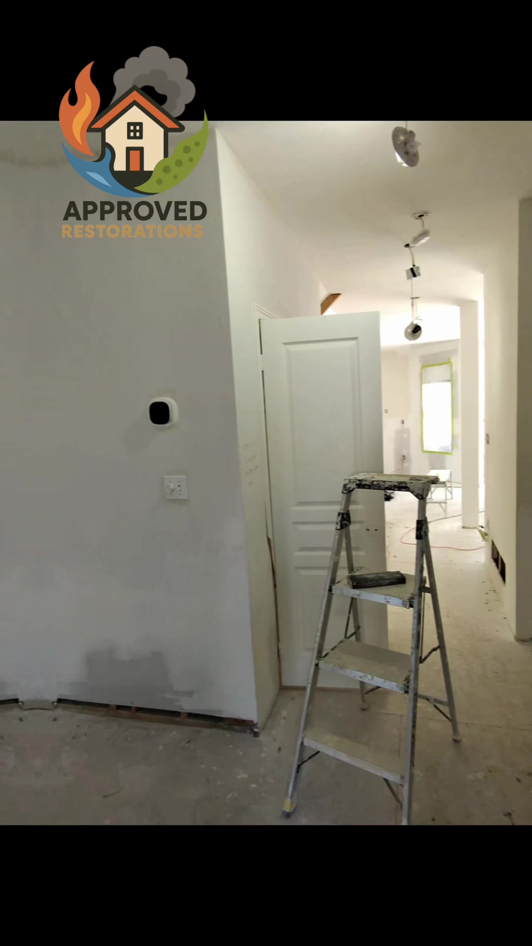 Recovering from severe water damage at this Richmond Hill home, our crew has the appliances temporarily relocated to the porch and is pushing hard into the reconstruction phase, unloading fresh materials to tackle a massive round of drywall, mudding, and taping before we prep the interior for paint.