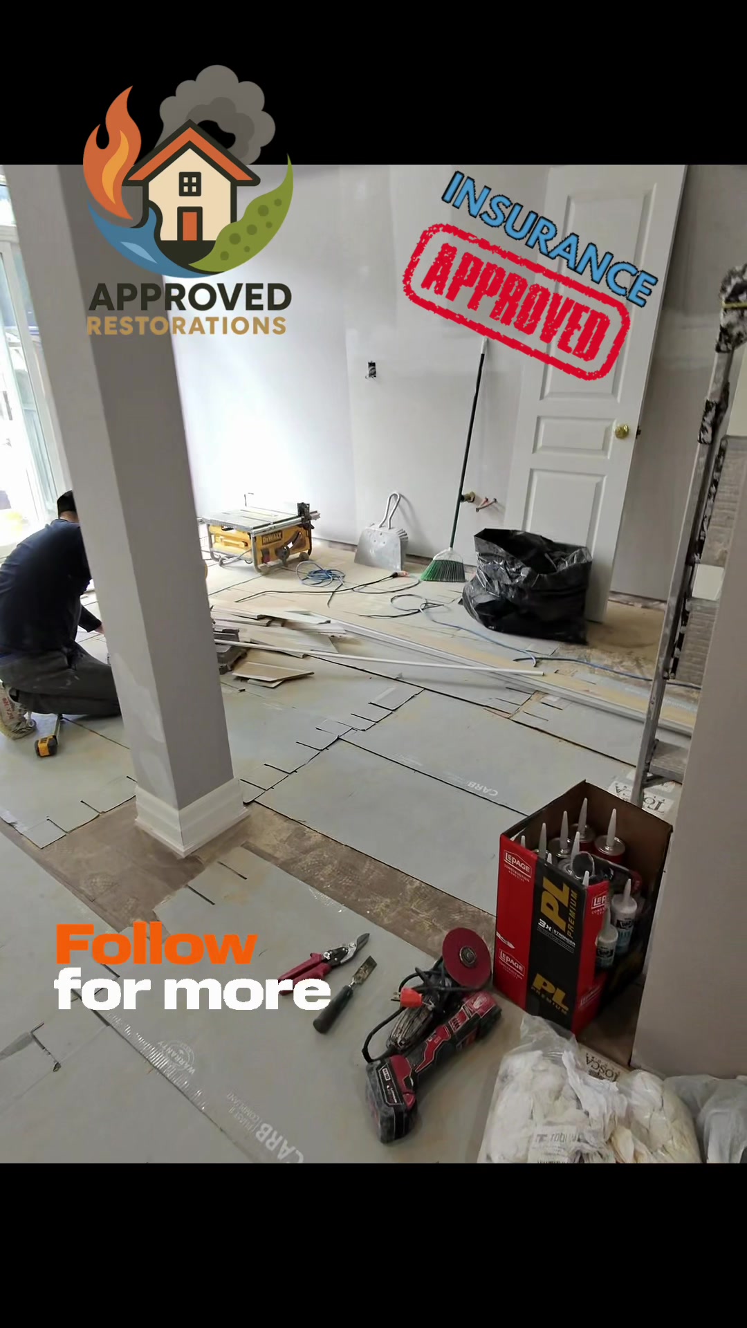 After water damage tore through this Richmond Hill property, our crew is bringing the home back to pre-loss conditions by installing fresh baseboards from the basement on up, measuring and sanding custom stair treads, and protecting the newly finished hardwood while we wrap up the final electrical trim with sleek, screwless faceplates.
