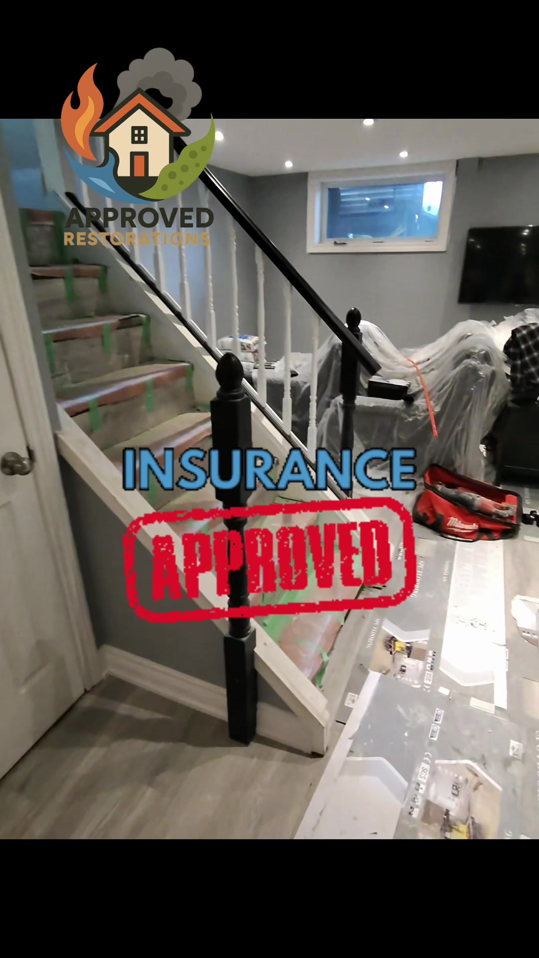 A sump-pump failure flooded this basement, but our team is making major headway on the full rebuild—we've already installed the baseboards and shoe molding, prepped the walls for a final coat of paint, and have the new tile ready to go as the shower reconstruction gets underway.