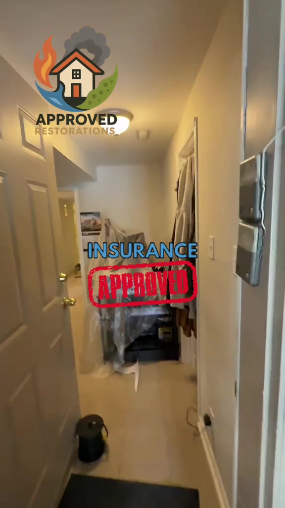 After a major leak flooded this Barrie basement, our crew quickly tarped the remaining furniture and laid down all-new 9mm vinyl flooring across the bedrooms, and we are now working our way through the kitchen before tackling the final paint matches to wrap this project by tomorrow.