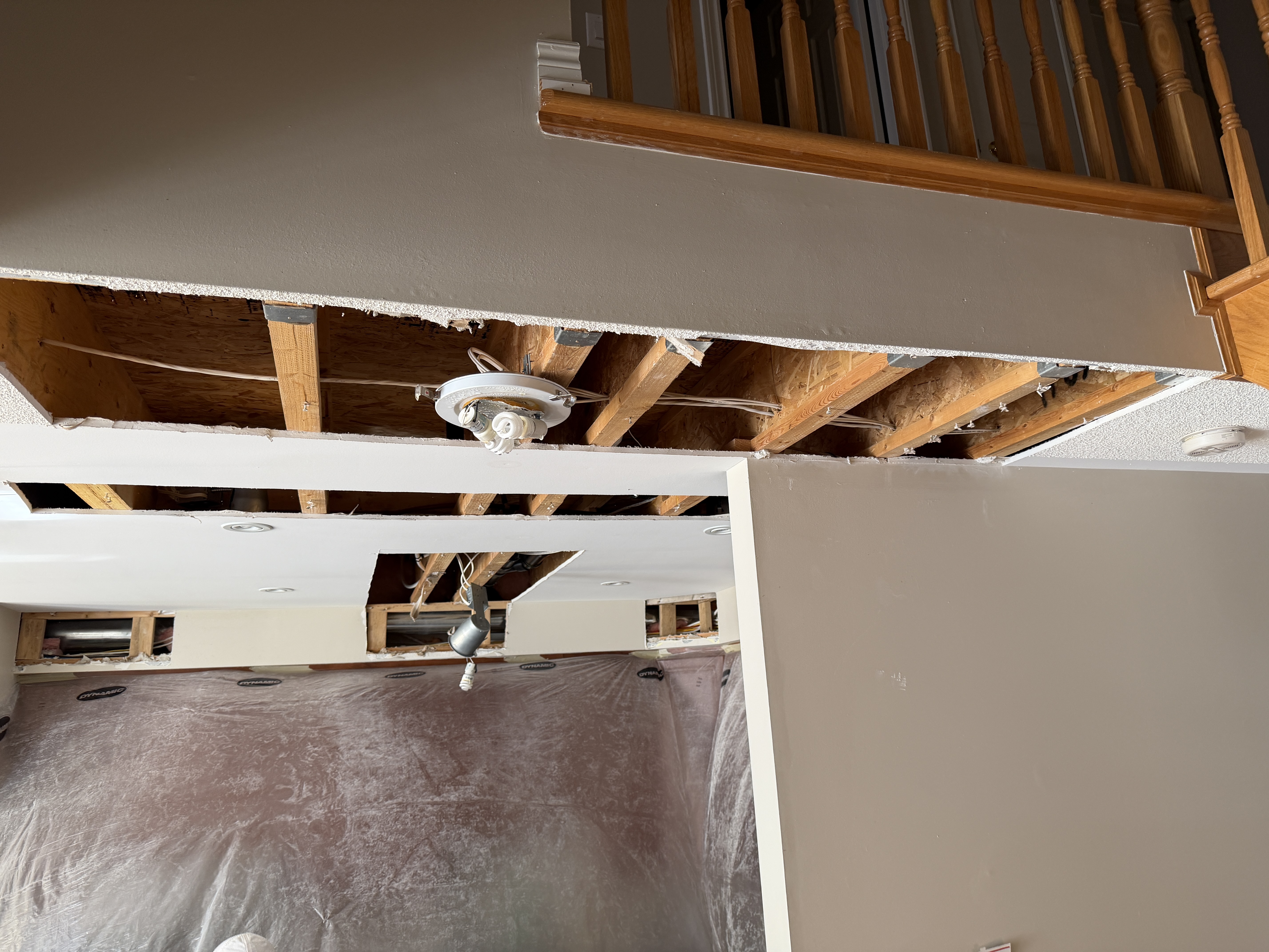 Upper floor bathroom flood before restoration